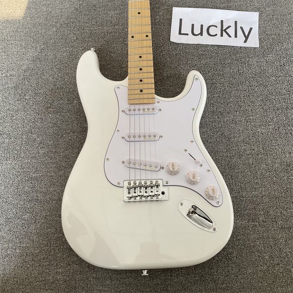

st electric guitar white color rosewood fingerboard white pickguard guitarar