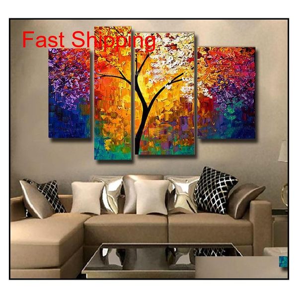 

bright life tree picture painting handmade modern abstract oil painting on canvas wall art home decora qylqfy lipper