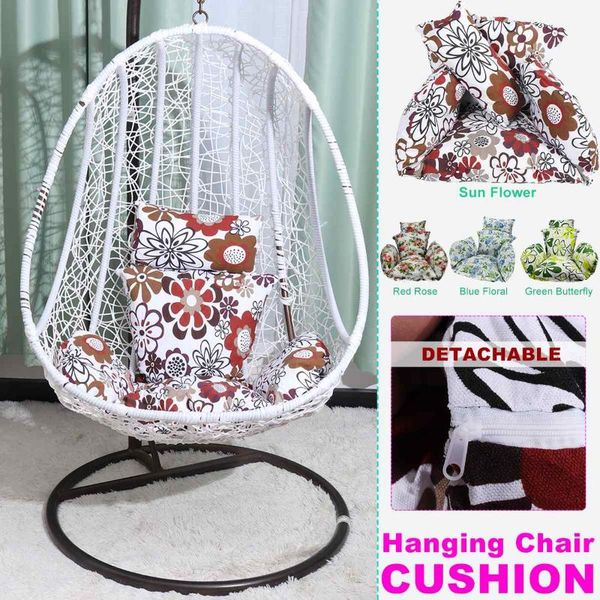 

hanging basket chair cushions egg hammock thick nest back pillow for indoor outdoor patio yard garden beach office