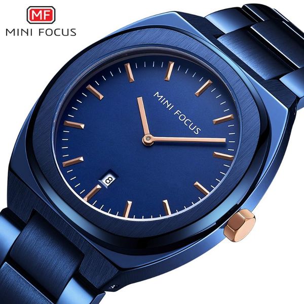 

wristwatches minifocus stainless steel mens watchesbusiness watch waterproof quartz wrist-watch date display reloj, Slivery;brown