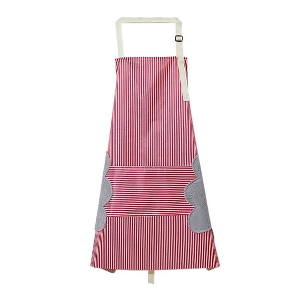 

aprons wipeable apron fashion simple stripe kitchen antifoul pinafore woman cooking supplies cafe restaurant flower shop overalls