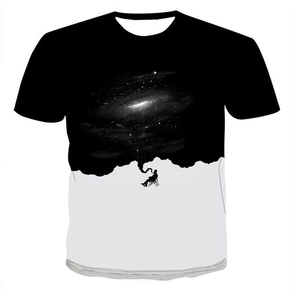 

men's t-shirts t-shirt o-neck 3d print short sleeve sport style t shirt for men women science fiction summer homme mens clothes, White;black