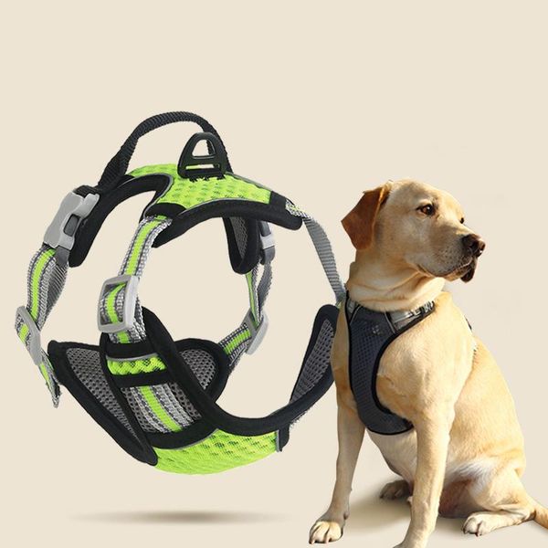 

dog collars & leashes breathable harness reflective vest pet leash for dogs adjustable harnesses with walking lead