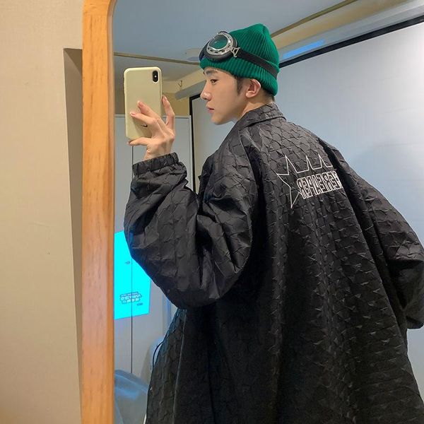 

men's jackets kemoy letter embroidery oversize harajuku graphic men's jacket korean style fashion hip hop warm male coat clothing, Black;brown