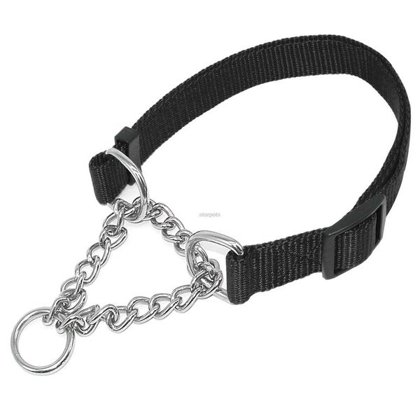 

1.0\" wide nylon plain color dog pet choke chain training collar 4 colors 16-29\" ad qylmgy