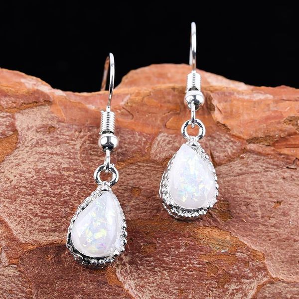 

dangle & chandelier luxury waterdrop moonstone earrings for women wedding party accessories hook statement fashion jewelry gift, Silver