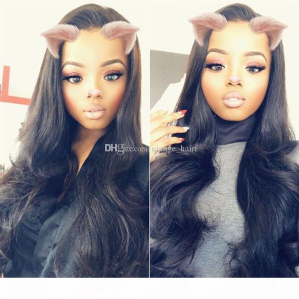 

body wave wig raw virgin indian hair lace front human hair wigs for black woman glueless full lace wigs, Black;brown