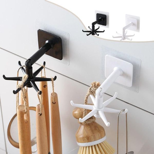 

hooks & rails 360 rotated kitchen self adhesive 4/6 home wall door hook kitchenware organization handbag hanger hanging rack