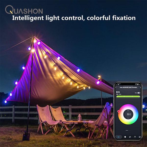 

solar lamps smart version app decorative lights remote control yard outdoor household garden chandelier waterproof string light
