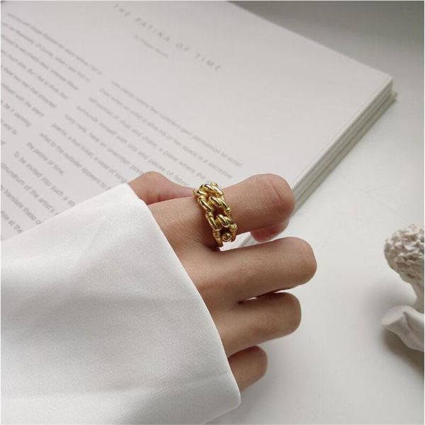 

cluster rings yikuf88 925 sterling silver ring wedding jewelry luxury twist industry wind open for women fine, Golden;silver