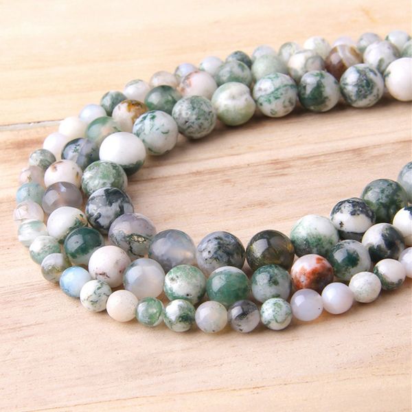 

natural tree agates bead 4-12 mm polished smooth round gem stone beads green african beads for jewelry making diy bracelets
