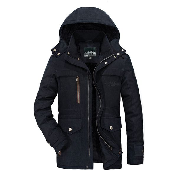 

2021 New Parka Casual Classic Winter Jacket Men's Windbreak Warm Padded Hooded Overcoat Fashion Outerwear Coat Plus Size 4xl 5xl 6xl XYFN, Black