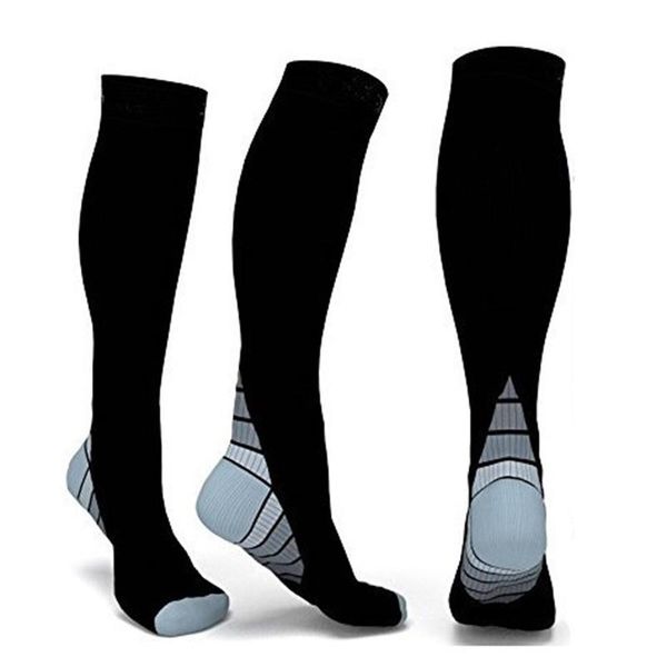

sports socks compression non-slip outdoor cycling presure elasticity running athletic for men or women ut, Black