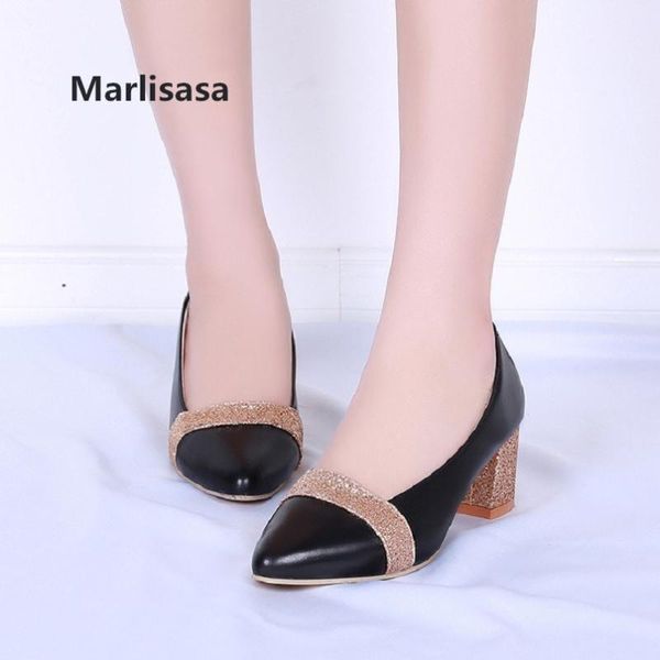 

dress shoes marlisasa female black pointed toe comfortable slip on heel pumps lady cute femmes hauts talons a3220