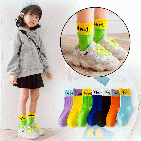 

children's socks pure cotton spring and autumn letters boys and girls sports socks girls candy color, Pink;yellow