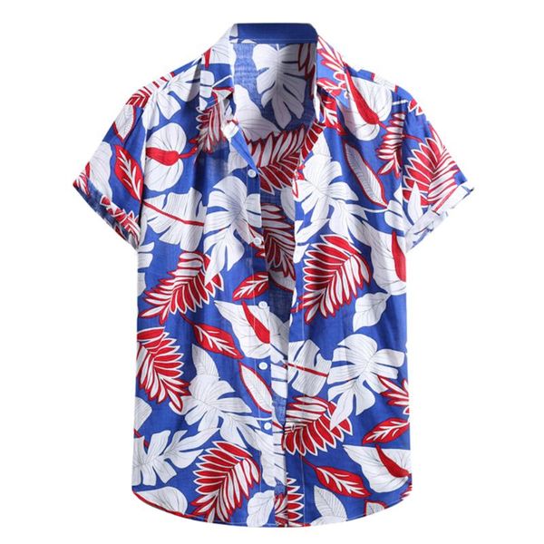 

men's casual shirts cloudstyle summer leaf rhombus pattern printing fresh color original design all-matched short sleeves plouse, White;black
