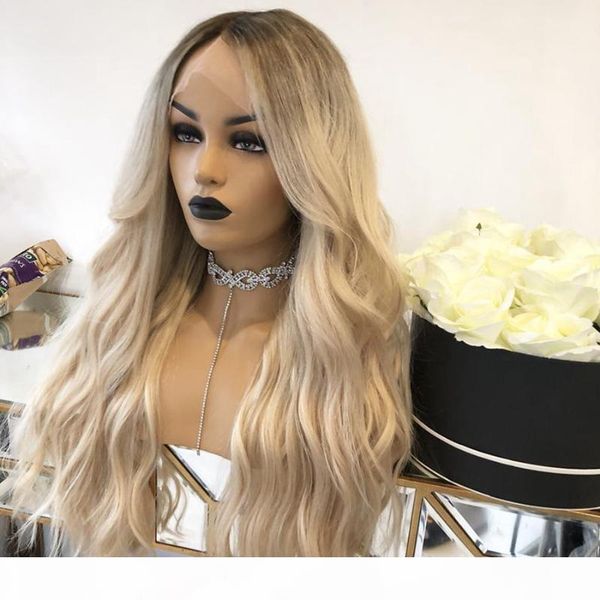 

hd lace ombre ash blonde 13x4 13x6 lace front human hair wigs remy brazilian 150 180 200 pre-plucked human hair wigs, Black;brown