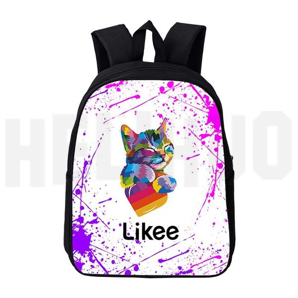

backpack funny 3d print "likee 1 (like video)" women russia type likee app bag single zipper school bags bookbag 12/16 inch