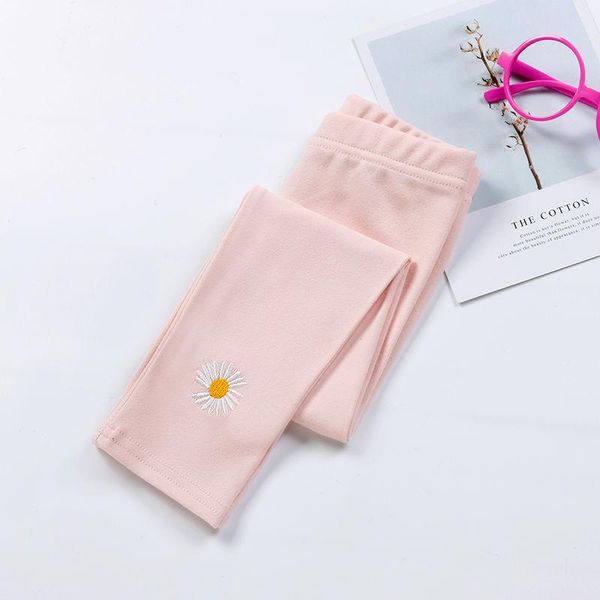 

2021 flower casual fashion cute soft girl pants clothes kids leggings 3-10t cotton pink children trousers p595, Blue