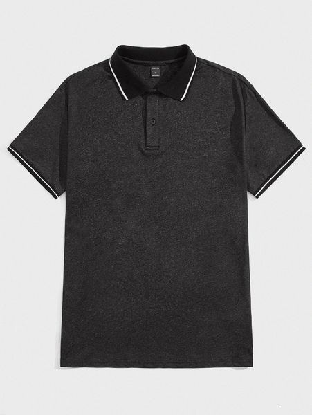 

men marled half button polo shirt j2k6#, White;black