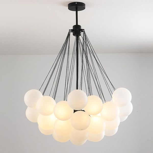 

pendant lamps nordic gold black bubble chandelier frosted glass ball for dining room living decoration lights