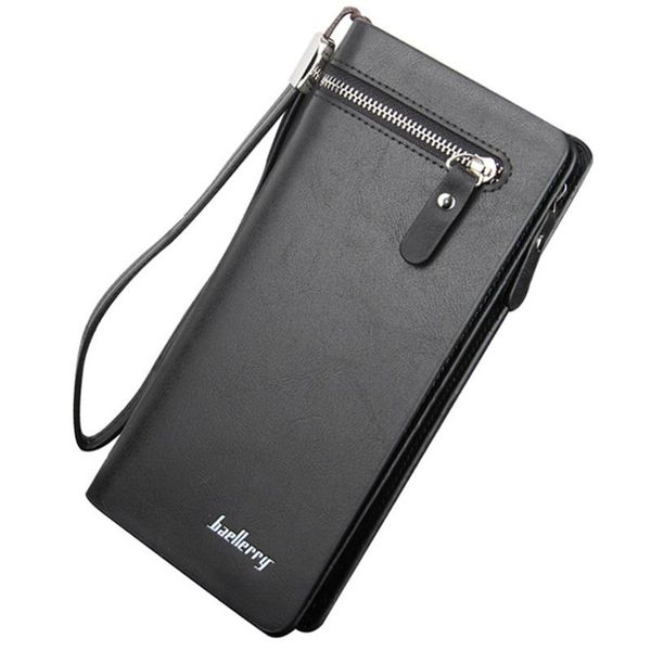

wallets leisure long wallet for men pu leather large capacity purses multifunctional zipper handbags with exquisite craft wbl63, Red;black