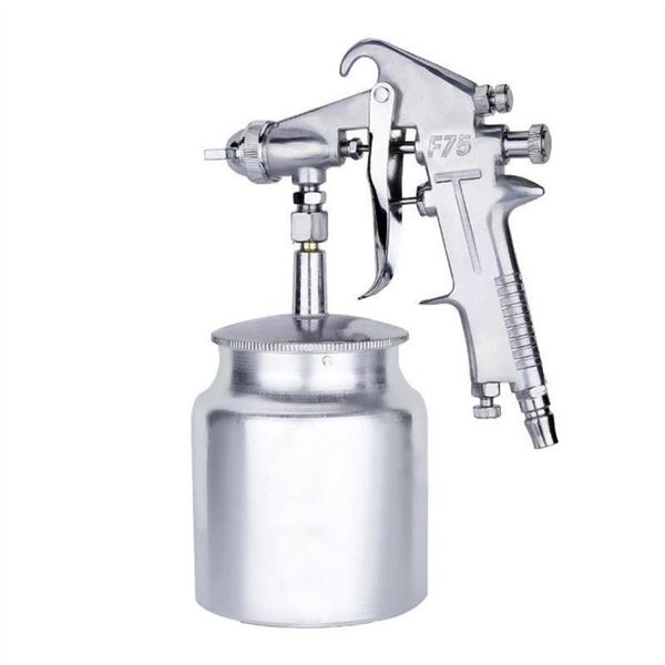 

professional spray guns f75 400ml gun pneumatic airbrush sprayer alloy painting atomizer with hopper for repair tool paint e12058