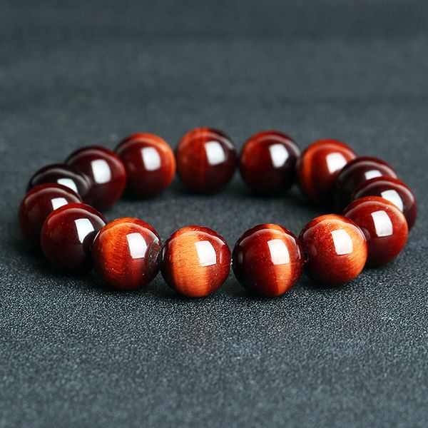 

minimalist natural stone prayer beads tiger eye bracelet 5a+ red brown natural stone braclet for men yoga jewelry, Black