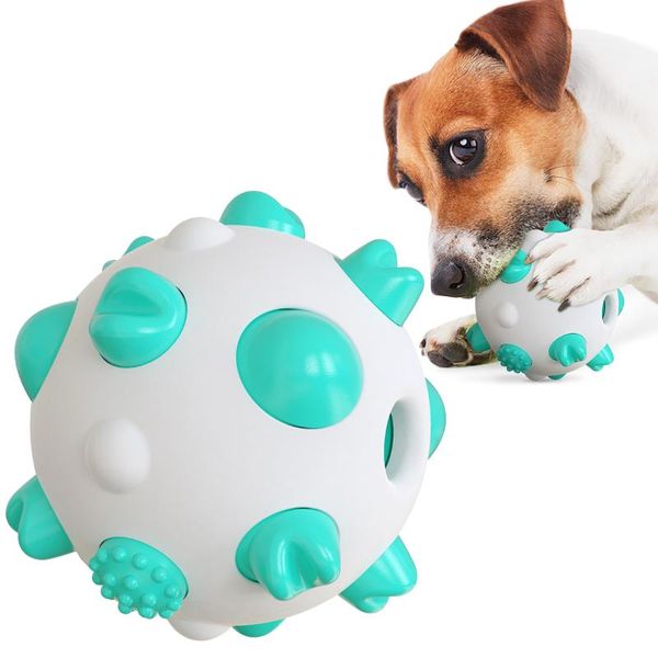 Küçük hayvan malzemeleri interaktif ses oyuncak top köpek molar anti ısırma diş fırçası sakız sopa çiğneme