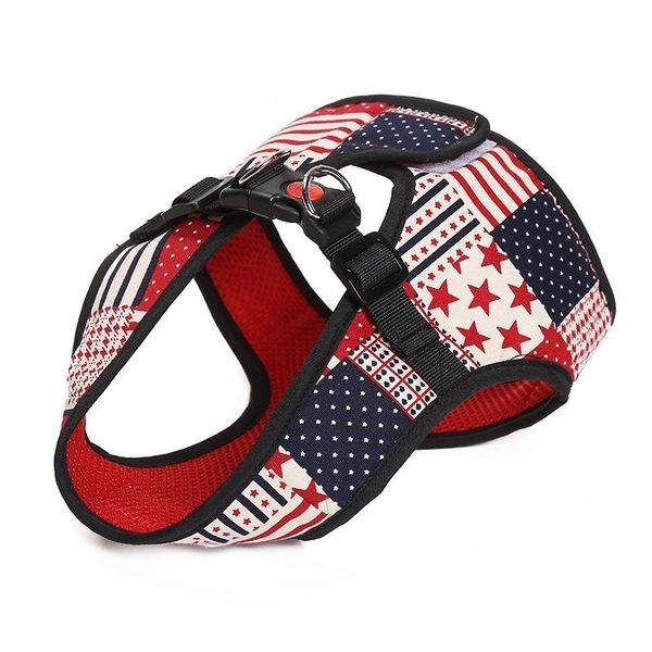 

dog collars & leashes harness for chihuahua pug small medium dogs nylon mesh puppy cat harnesses vest printed walking lead leash petshop per