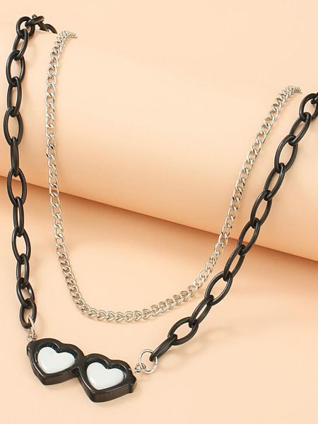 

chains creative fashion simple style double-layer women's necklace, Silver