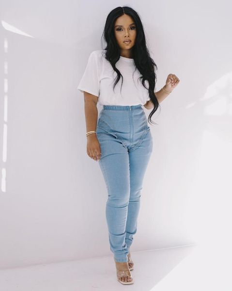 

women's pants & capris 2022 fashion summer thin ultra stretchy blue stacked ripped fur jeans women casual denim trousers pencil skinny, Black;white