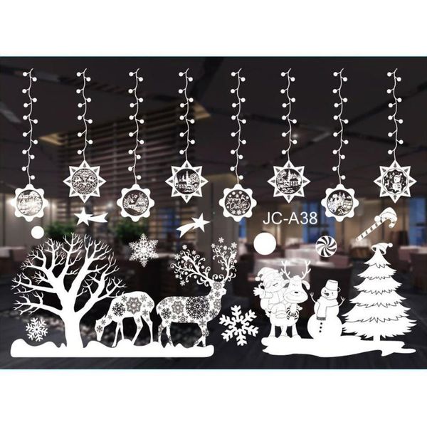 

window stickers beatiful christmas white snowflake wall sticker pvc seamless home, shop, el, store 1pcs increase festive atmosphere