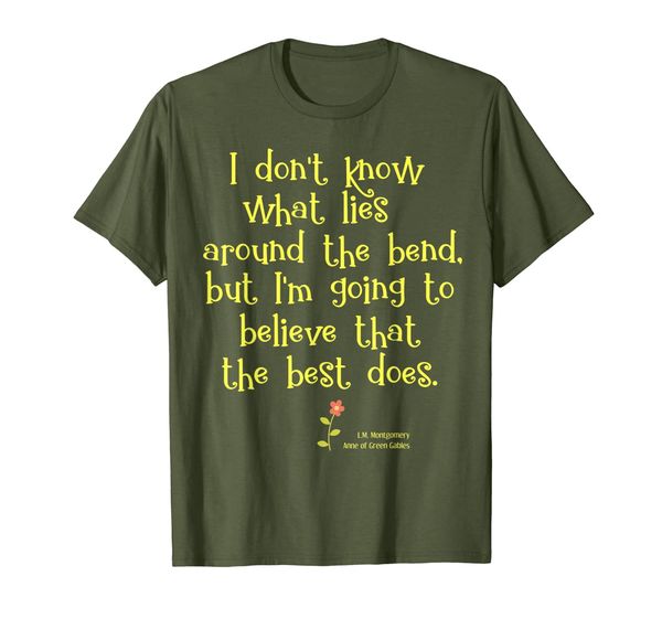 

anne of green gables positive hope book quote gift shirt, White;black
