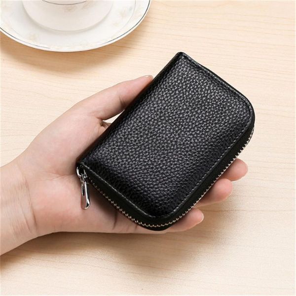 

wallets leather wallet coin purse men's zipper, Red;black