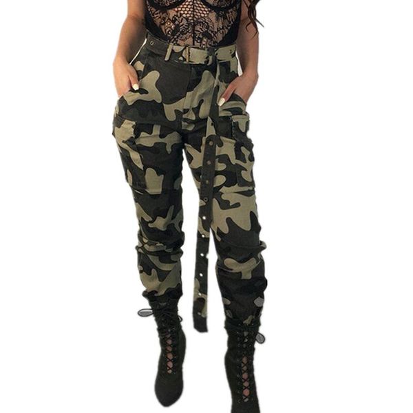 

women's pants & capris 3xl camouflage trousers women elastic cool army high waist long plus size hip hop skinny female, Black;white