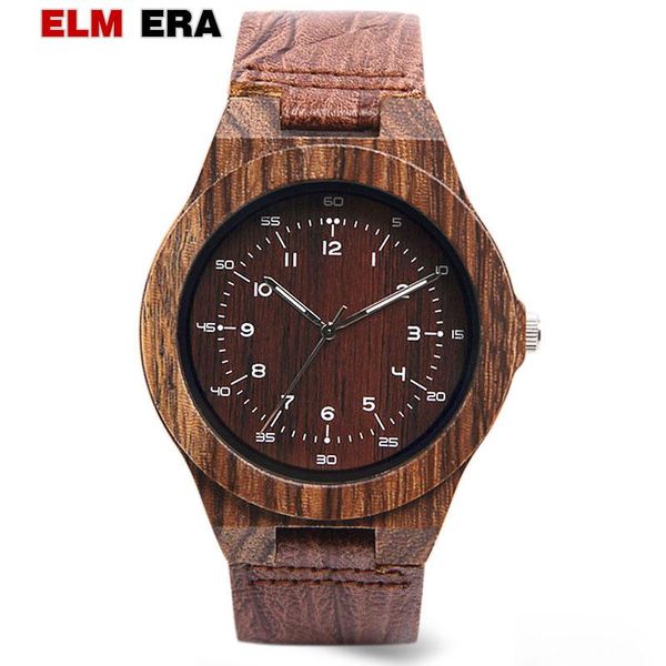 

wristwatches elmera men's leather watch reloj hombre 2021 design men hour sports watches brown quartz arabic numbers, Slivery;brown
