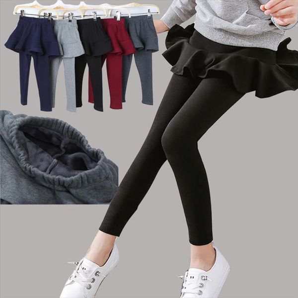 

girls dikke plush and women legging thickened children warm pants shirt autumn winter 380g down proof, Black