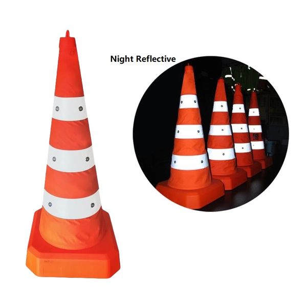

45/70cm traffic signal folding reflective cone high brightness roadblock plastic road block traffic facilities flashing warning lights signs