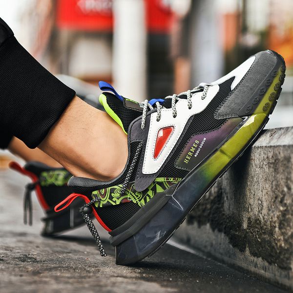 

spring new mens chunky running shoes breathable sneakers outdoor fashion hard-wearing no-slip jogging shoes zapatillas hombre