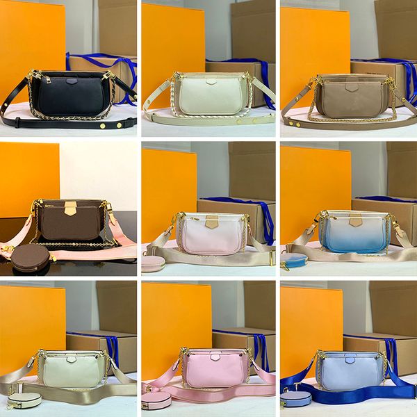 

original multi pochette accessories shoulder bag 3 piece set women luxurys designers handbag monogrames embossing crossbody bags lady chain
