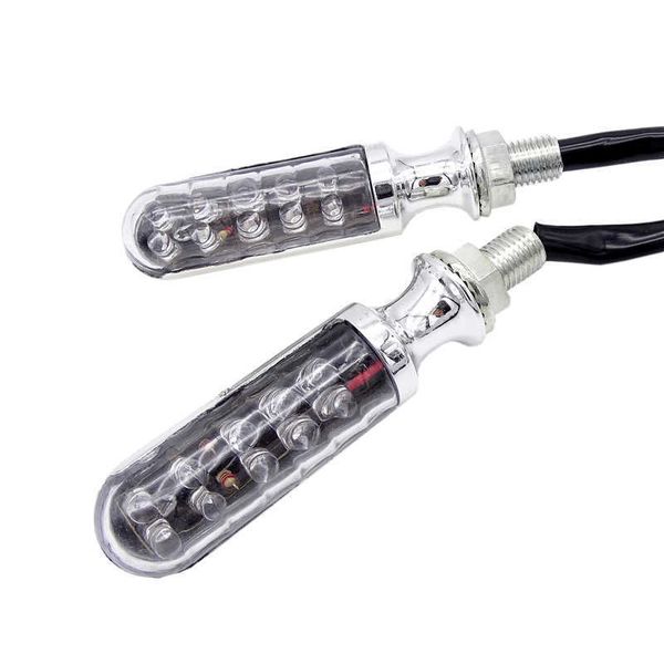 Jiuwan 2PCS Universal Motocicleta LED Turn Light Light para Harley Honda Retro Motocicleta Âmbar Cauda Luz Acessórios para Carro