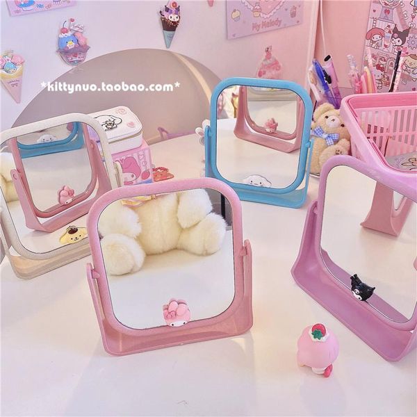 

mirrors double-sided deskmakeup stand vanity mirror rotating hand cosmetic compact for women