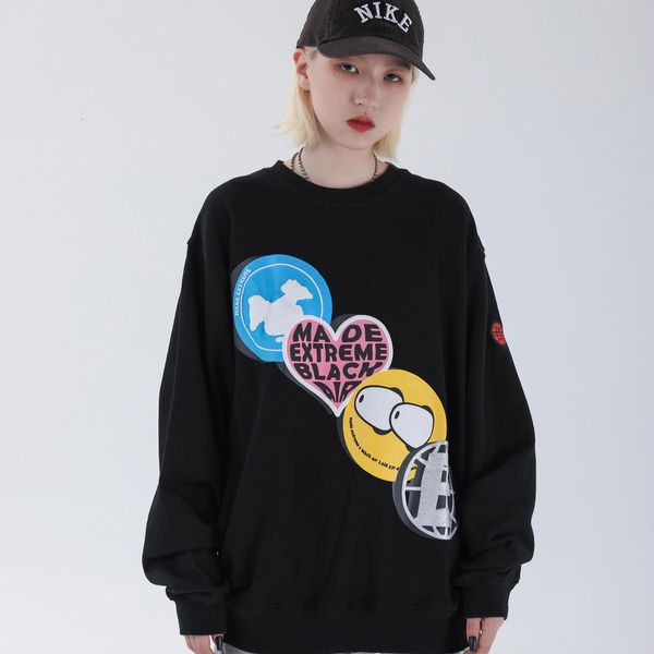 

2021 new autumn men/women japanese oversized long sleeve graphic harajuku print bae funny hip hop streetwear t-shirt cotton b15l, White