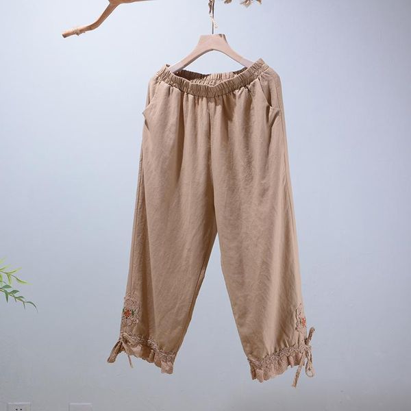 

women's pants & capris trousers wide-legged embroidery lace loose summer 2021 n821-336, Black;white