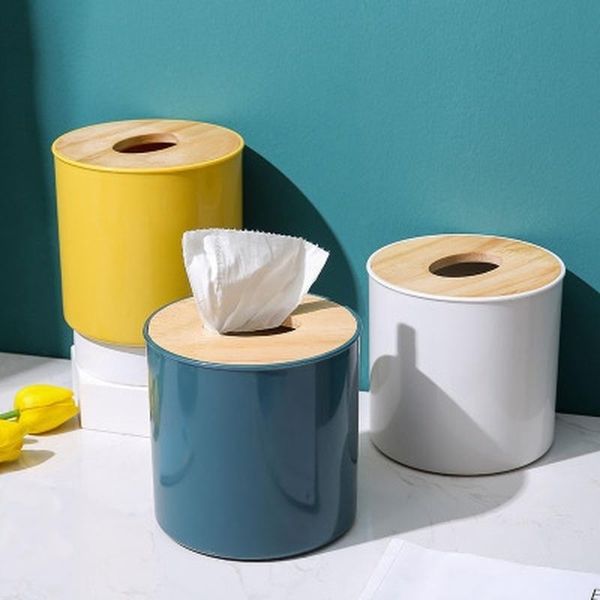 

tissue boxes & napkins box holder kitchen living room storage toilet bathroom rack round container