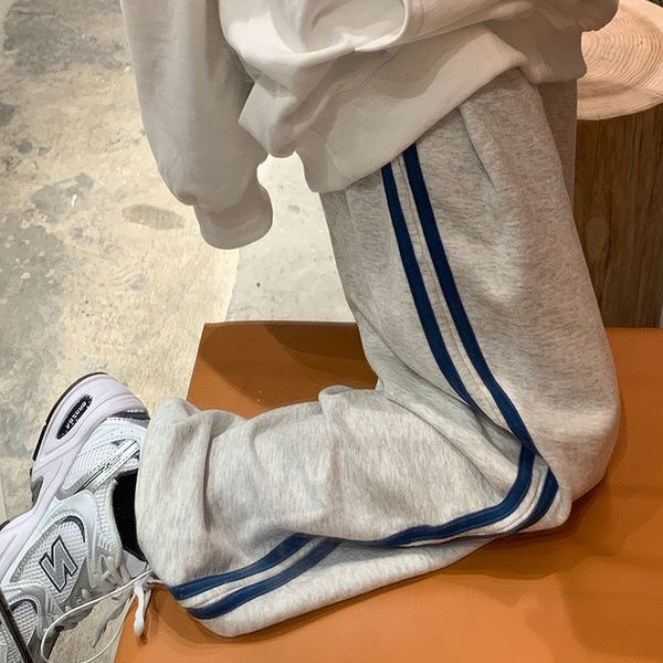 

gray sweatpants women baggy korean style jogging sports pants plus size harajuku streetwear casual women trousers, Black;white