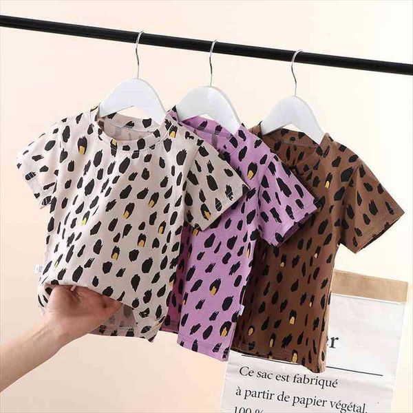 

boy summer kids children t shirts for baby boys girls short sleeve panther leopard print toddlers, Blue