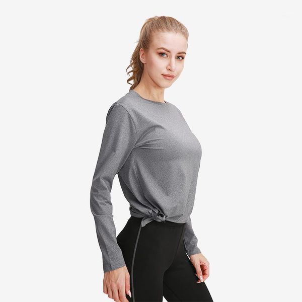 

yoga sports long sleeve women high elastics solid sportswear gym with thumb holes quick dry running training shirt outfit