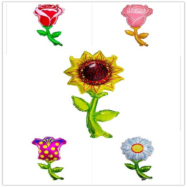 

party decoration large rose flower sunflower aluminum film balloon pparty bar
